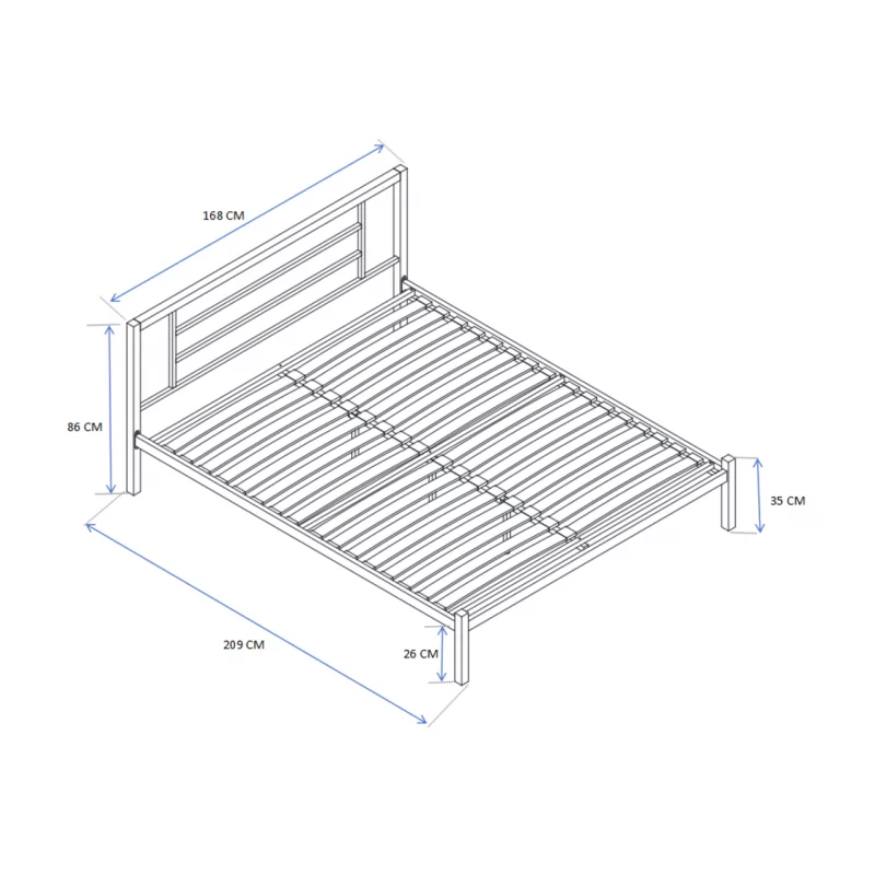 Lit en métal 160x200 blanc – cadre moderne et robuste | Golddeco