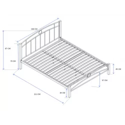 Lit en métal 160x200 noir et bois – structure design robuste | Golddeco