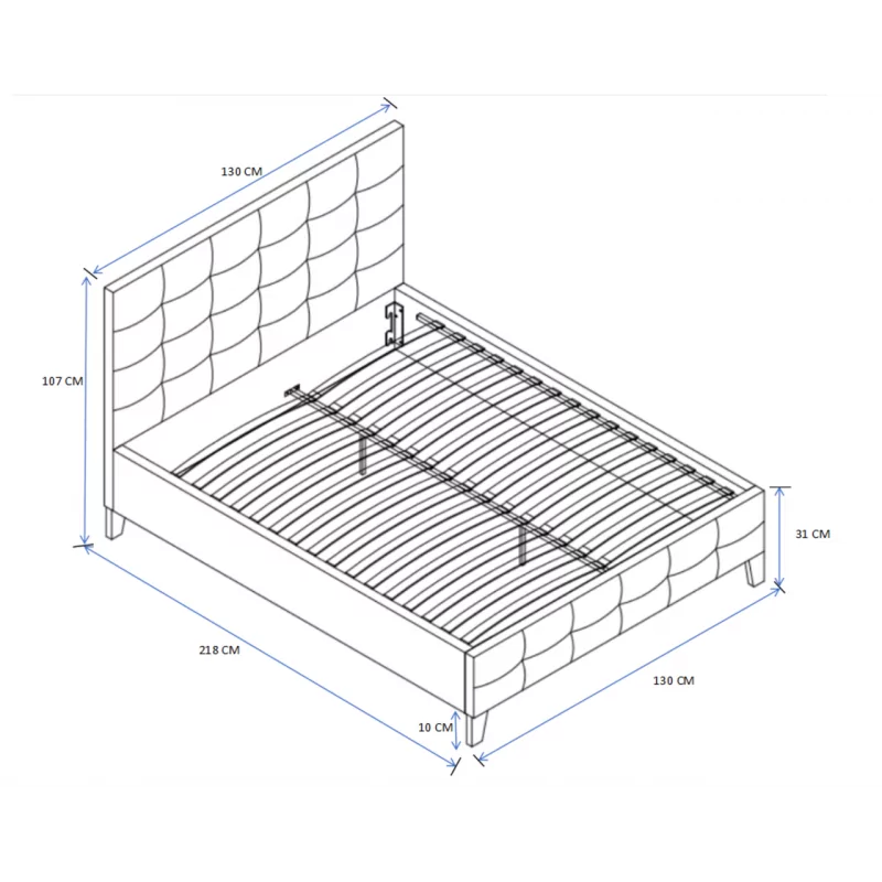 Lit capitonné 120x200 en velours beige – tête de lit rembourrée élégante | Golddeco