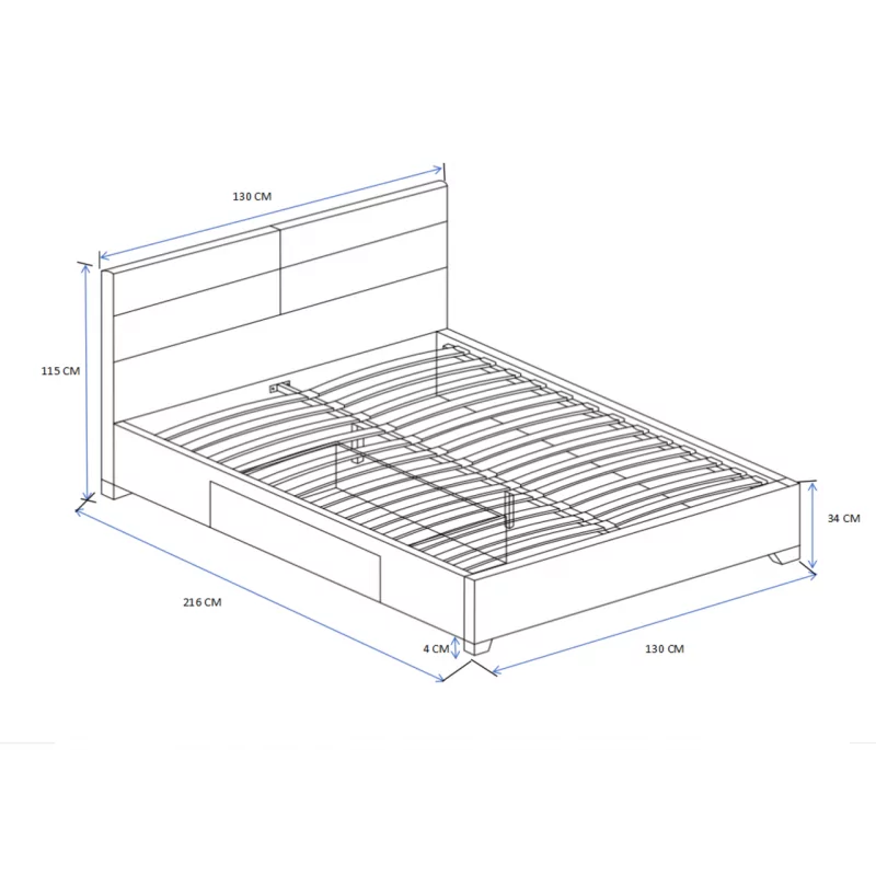 Lit rembourré 120x200 en velours gris – design moderne avec tiroir de rangement | Golddeco