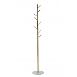 Porte-manteau design doré – Base aspect marbre blanc | Golddeco