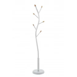 Porte-manteau design blanc – Finitions bois & base stable | Golddeco