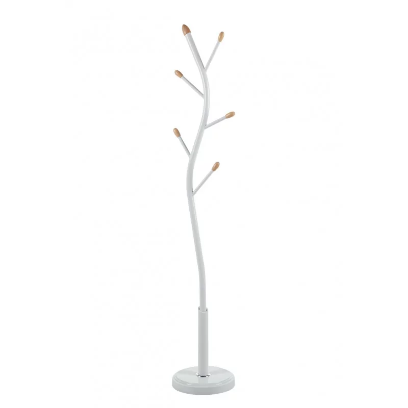 Porte-manteau design blanc – Finitions bois & base stable | Golddeco