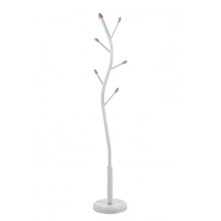 Porte-manteau design blanc – Finitions bois & base stable | Golddeco
