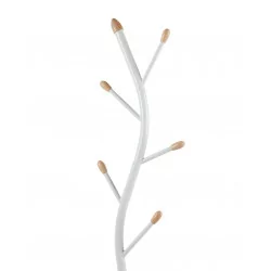 Porte-manteau design blanc – Finitions bois & base stable | Golddeco