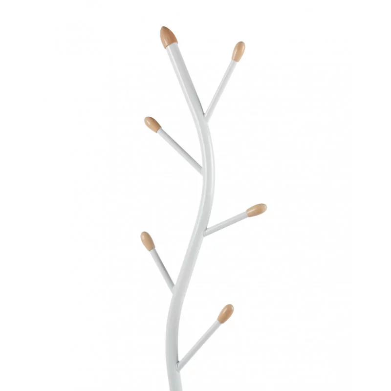 Porte-manteau design blanc – Finitions bois & base stable | Golddeco