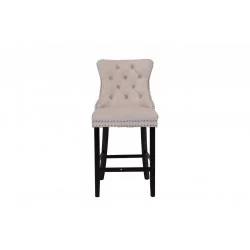 Tabouret capitonné WINDSOR velours beige – Style bar chic