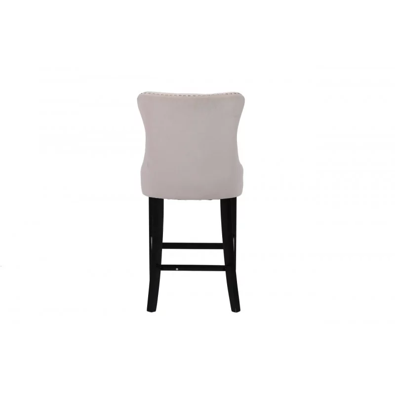 Tabouret capitonné WINDSOR velours beige – Style bar chic