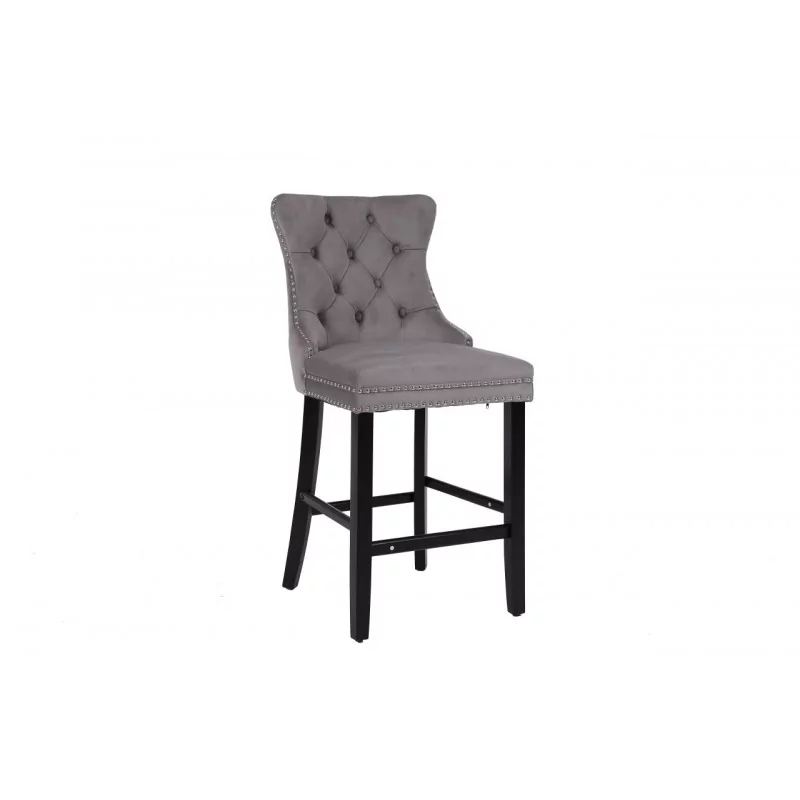 Tabouret WINDSOR velours gris – Élégance et confort bar