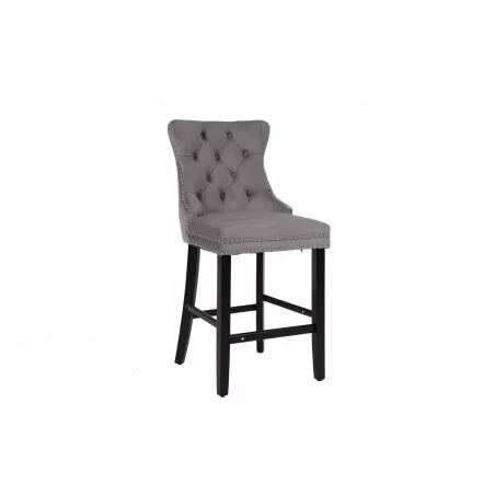 Tabouret WINDSOR velours gris – Élégance et confort bar