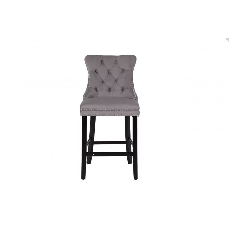 Tabouret WINDSOR velours gris – Élégance et confort bar