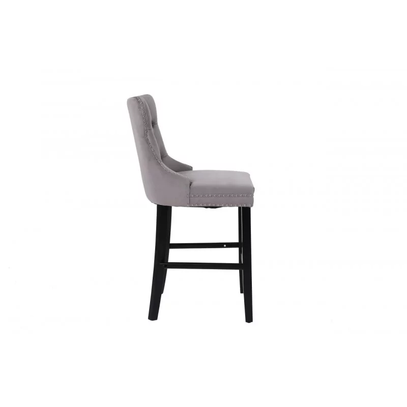 Tabouret WINDSOR velours gris – Élégance et confort bar