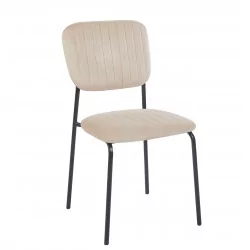 Chaise MIA Velours Beige – Élégance & Confort Empilable | Golddeco