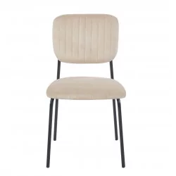 Chaise MIA Velours Beige – Élégance & Confort Empilable | Golddeco