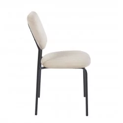 Chaise MIA Velours Beige – Élégance & Confort Empilable | Golddeco