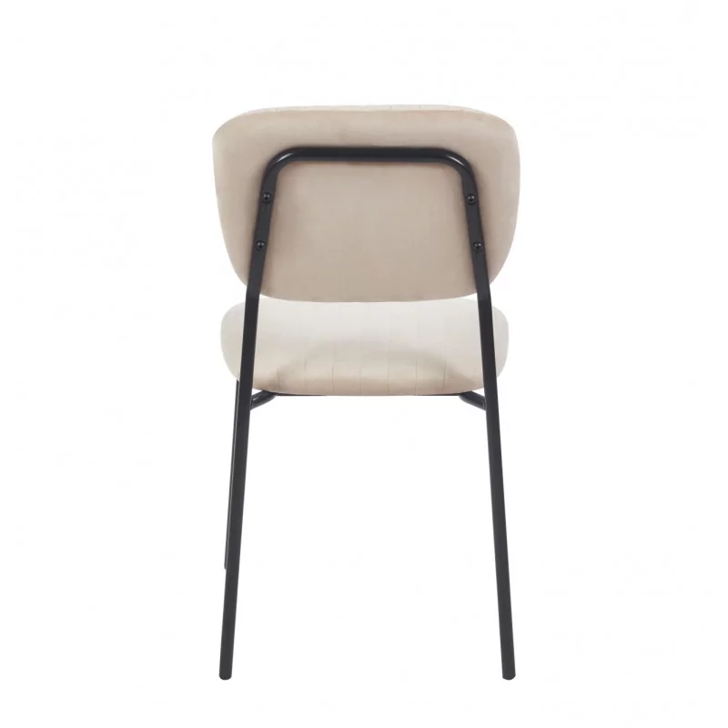 Chaise MIA Velours Beige – Élégance & Confort Empilable | Golddeco