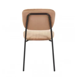 Chaise MIA Cappuccino – Velours Chic & Confort Empilable | Golddeco