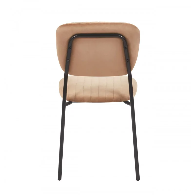 Chaise MIA Cappuccino – Velours Chic & Confort Empilable | Golddeco