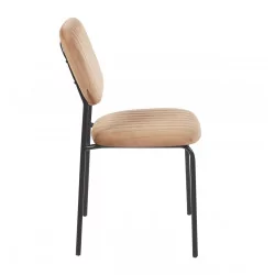 Chaise MIA Cappuccino – Velours Chic & Confort Empilable | Golddeco