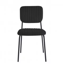 Chaise MIA Noire – Velours Élégant & Empilable | Golddeco