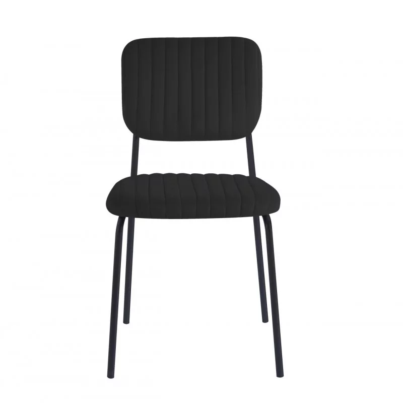 Chaise MIA Noire – Velours Élégant & Empilable | Golddeco