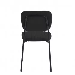 Chaise MIA Noire – Velours Élégant & Empilable | Golddeco