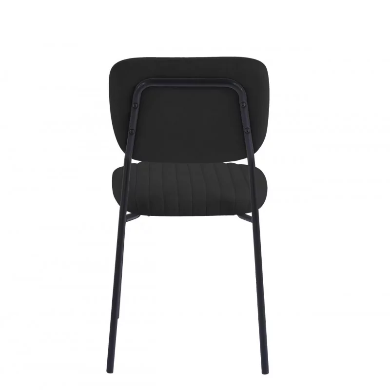 Chaise MIA Noire – Velours Élégant & Empilable | Golddeco