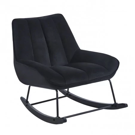 Fauteuil à bascule NORDIC noir – Élégance & confort moderne