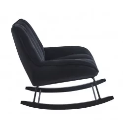 Fauteuil à bascule NORDIC noir – Élégance & confort moderne