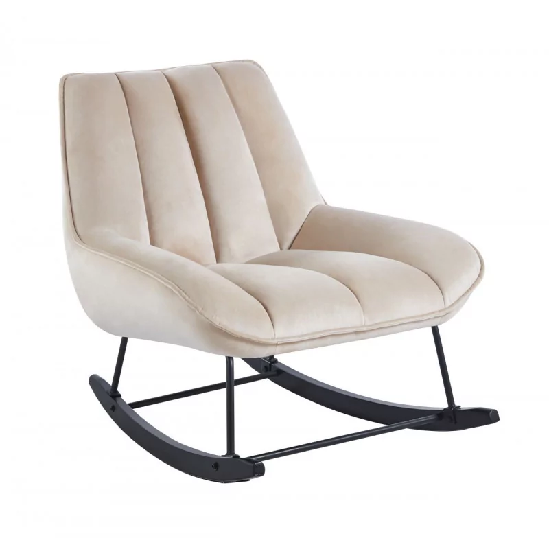 Fauteuil à bascule NORDIC beige – Confort doux & style scandinave