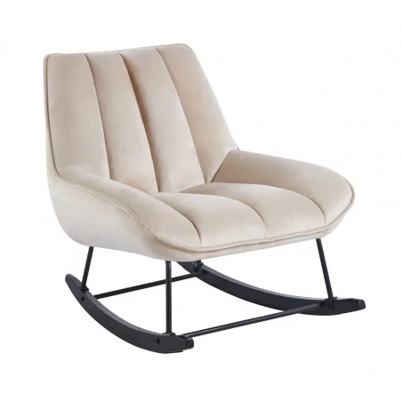 Fauteuil à bascule NORDIC beige – Confort doux & style scandinave