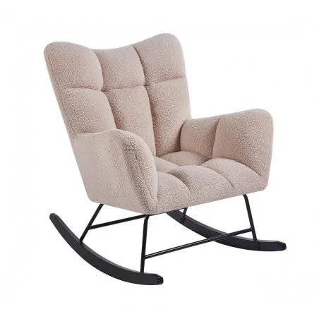 Fauteuil à bascule COCOON beige – Confort doux & design cocooning