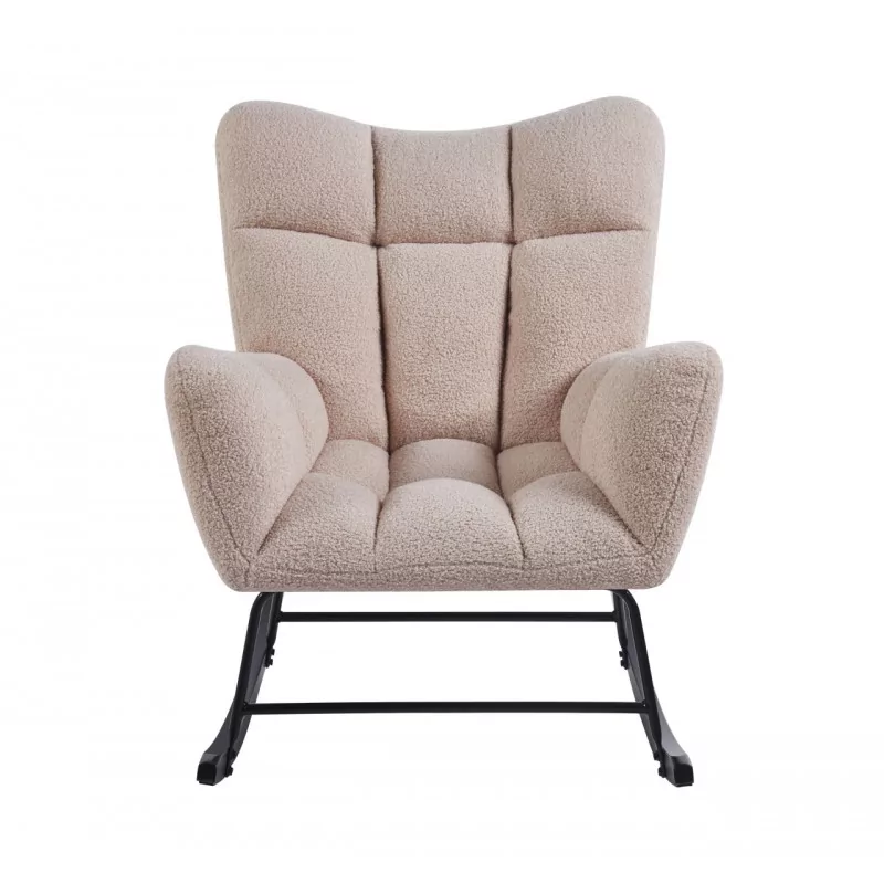 Fauteuil à bascule COCOON beige – Confort doux & design cocooning