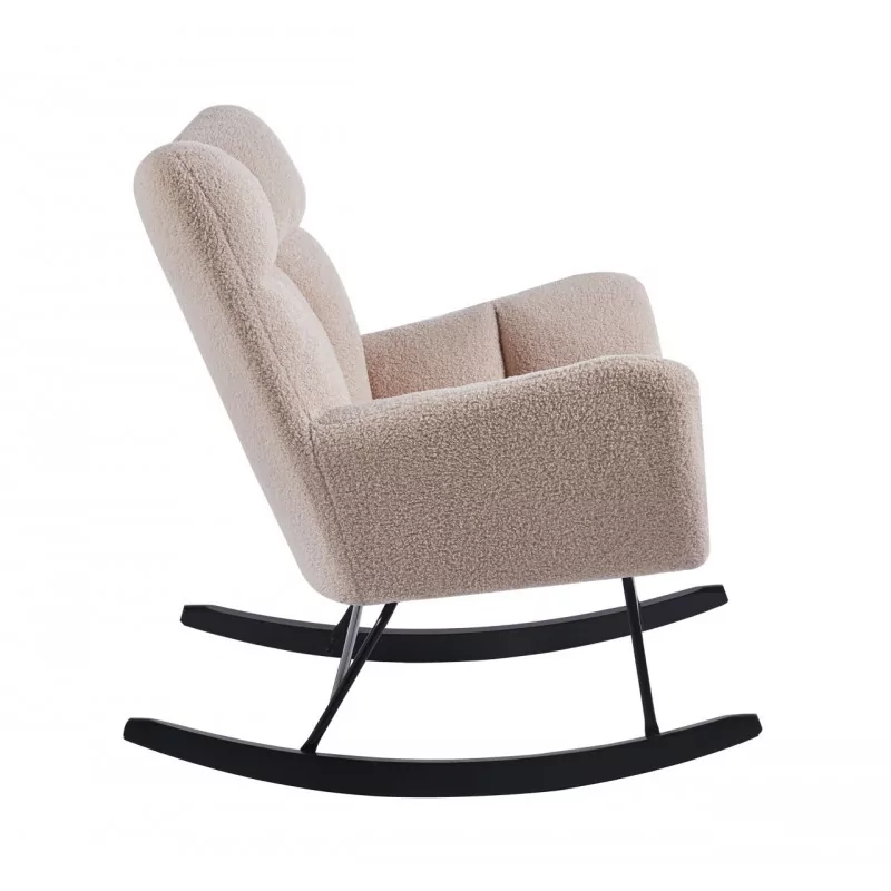 Fauteuil à bascule COCOON beige – Confort doux & design cocooning