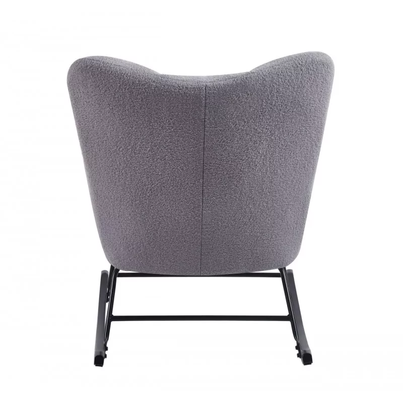 Fauteuil à bascule COCOON gris – Confort moderne & tissu bouclette