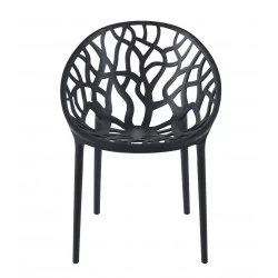 Chaise Design Ajourée Noire – Polypropylène UV Résistant | Golddeco