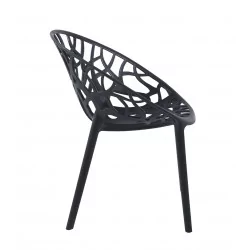Chaise Design Ajourée Noire – Polypropylène UV Résistant | Golddeco