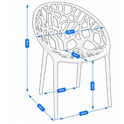 Chaise Design Ajourée Noire – Polypropylène UV Résistant | Golddeco