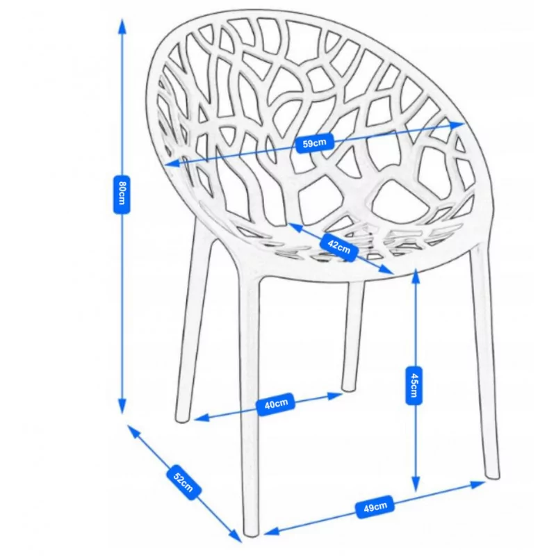 Chaise Design Ajourée Noire – Polypropylène UV Résistant | Golddeco