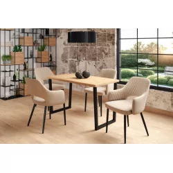 Table Milano – Chêne doré & pieds noirs Golddeco