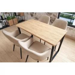 Table Milano – Chêne doré & pieds noirs Golddeco