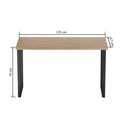 Table Milano – Chêne doré & pieds noirs Golddeco