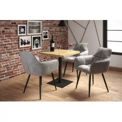 Table Bistro Carrée – Chêne artisanal & noir Golddeco