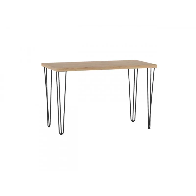 Table Ligna – Pieds filaires noirs & chêne doré Golddeco
