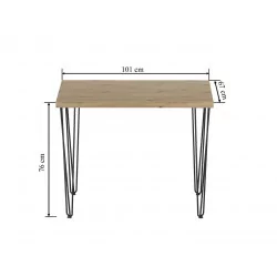 Table Ligna Rectangulaire – Chêne artisanal & noir Golddeco