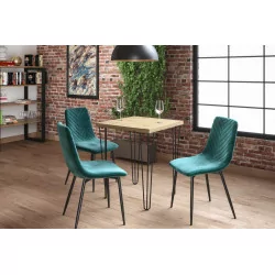 Table Ligna Carrée – Chêne artisanal & noir Golddeco