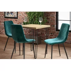 Table Ligna Carrée – Chêne artisanal & noir Golddeco