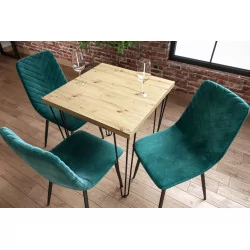 Table Ligna Carrée – Chêne artisanal & noir Golddeco