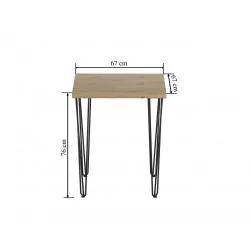 Table Ligna Carrée – Chêne artisanal & noir Golddeco