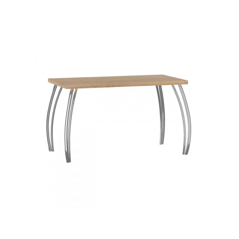 Table Arcadia – Pieds chromés & chêne doré Golddeco